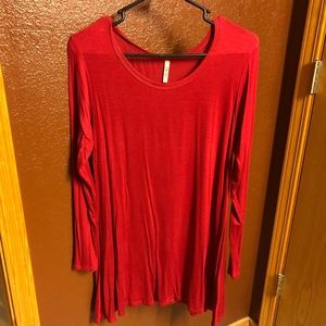 Red long sleeve tunic-Smoke free home